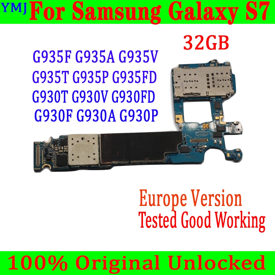 Carte mÃ¨re 32 go pour Samsung Galaxy S7 edge, 100% originale, version officielle, G935F G930F G930FD G935FD g930 v, avec puces complÃ¨tes, test