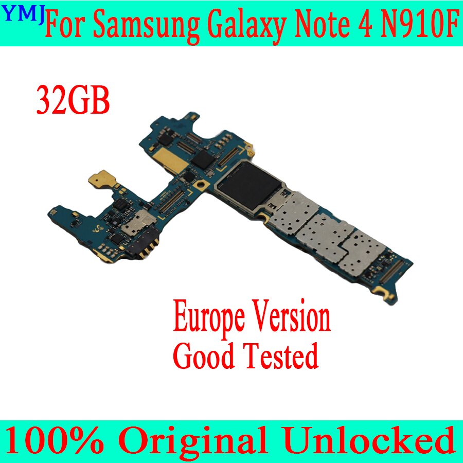 Carte mÃ¨re 32 go pour Samsung Galaxy Note 4, 100% originale et testÃ©e, dÃ©bloquÃ©e en usine, pour modÃ¨les N910F, N910A, N910U, N910P, N910V