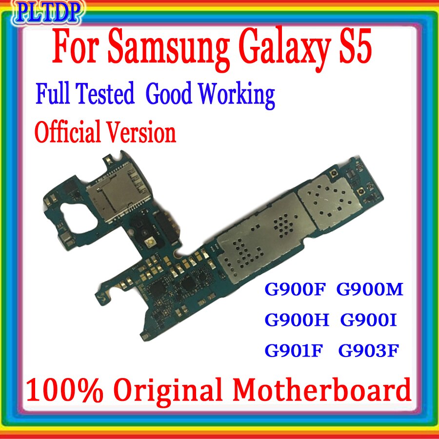 Carte mÃ¨re 100% originale dÃ©bloquÃ©e en usine pour Samsung Galaxy S5 G900F, circuit imprimÃ© complet avec puces testÃ© et fonctionnel