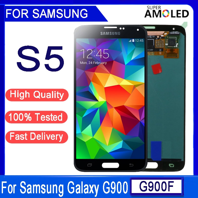 Ensemble Ã©cran tactile LCD AMOLED de remplacement, 5.1 pouces, pour samsung Galaxy S5 G900 G900F G900H G900M, Original