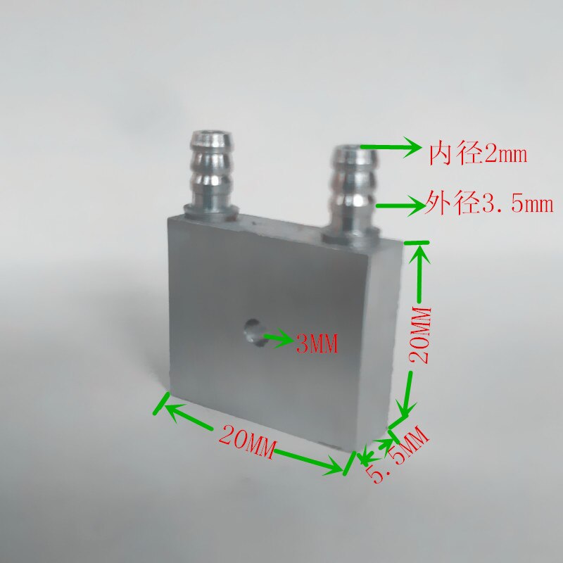 TÃªte de refroidissement Ã  eau Ultra-mince, 20x20x6mm, plaque d'eau refroidie par liquide, carte graphique CPU, radiateur en aluminium pour tÃ©lÃ©phone portable