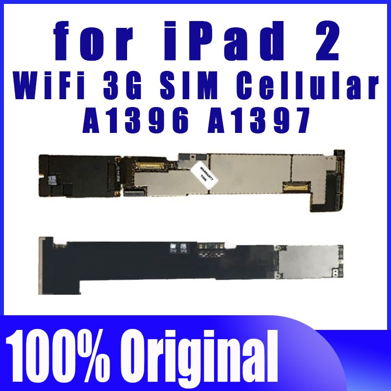 Carte mÃ¨re 100% originale dÃ©bloquÃ©e pour iPad 2, avec Wifi + 3G, circuit imprimÃ© principal avec fente pour carte sim, Logic board Clean i