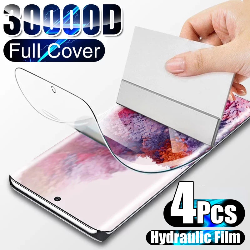 Protecteur d'Ã©cran, 4 piÃ¨ces, Film Hydrogel pour Samsung Galaxy S10 S20 S9 S8 S21 Plus Ultra Note 20 8 9 10