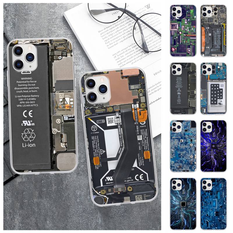 Coque transparente avec Circuit imprimÃ© pour Samsung, pour modÃ¨les S21, S20, Fe S10-4G, S30 Plus, Note 20 Ultra, S9, S10e