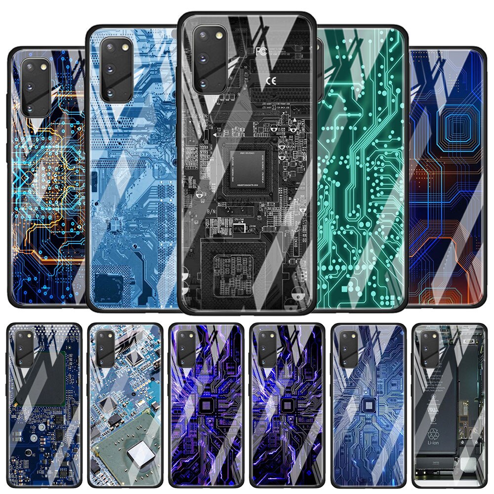 Coque en verre trempÃ© pour Samsung, compatible modÃ¨les Galaxy S21, S20 FE, S10, S8, S9 Plus, S10e, S10, S20 Ultra 5G, carte mÃ¨re d'ordinateur