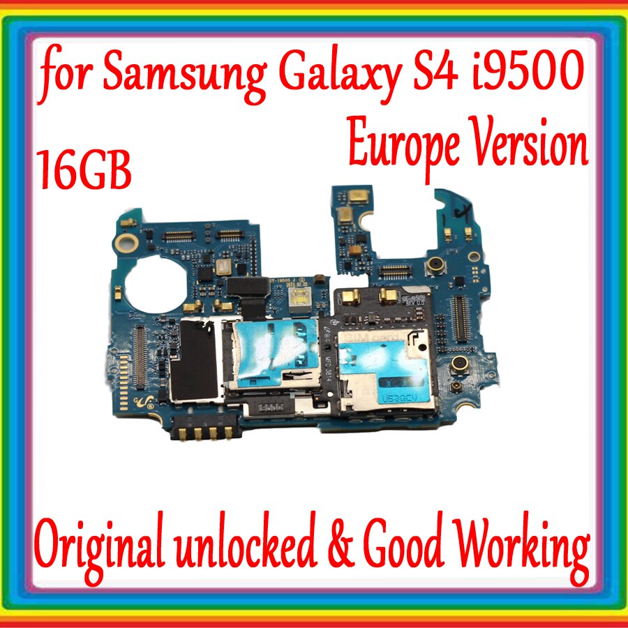 Carte mÃ¨re 16 go originale dÃ©bloquÃ©e pour Samsung Galaxy S4 i9500, circuit imprimÃ© principal avec puces, systÃ¨me d'exploitation