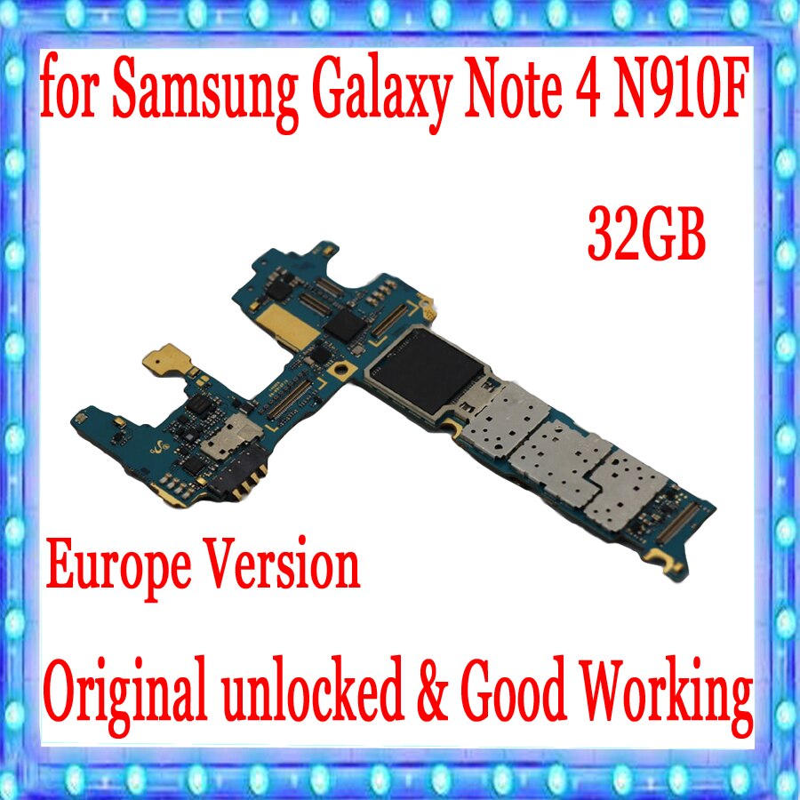 Carte mÃ¨re originale dÃ©bloquÃ©e pour Samsung Galaxy Note 4 N910F, avec puces complÃ¨tes, Version EU