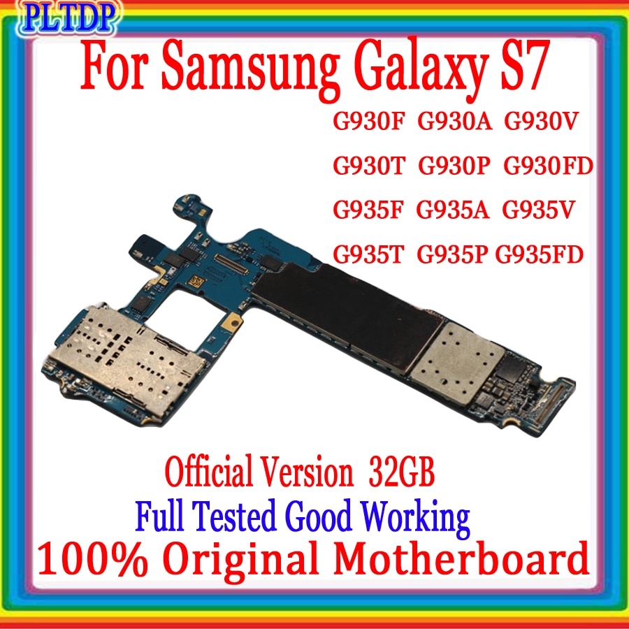 Carte mÃ¨re 100% originale dÃ©bloquÃ©e pour Samsung Galaxy S7, G930F, G930V, G930FD, G935F, carte mÃ¨re 32 originale, Version europÃ©enne