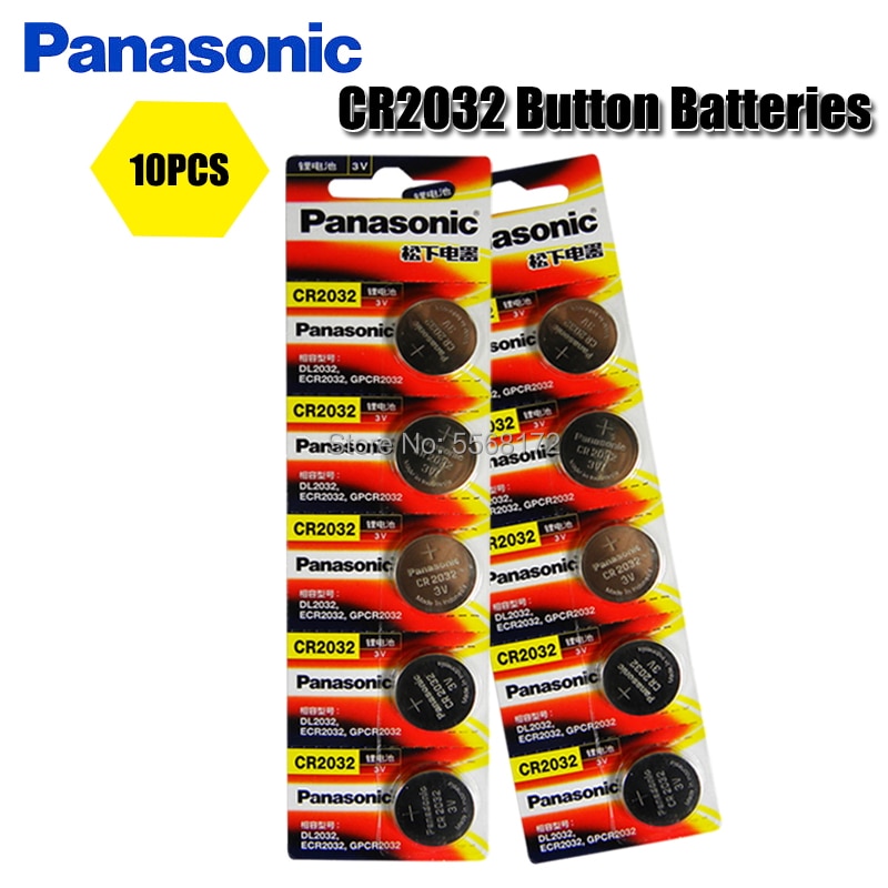 Panasonic â lot de 10 piles boutons originales cr2032, 3V, pour montre, tÃ©lÃ©commande et calculatrice